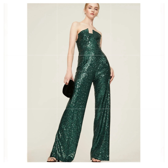 Black Halo Pants - Black Halo Lena Rare Green Sequin Jumpsuit